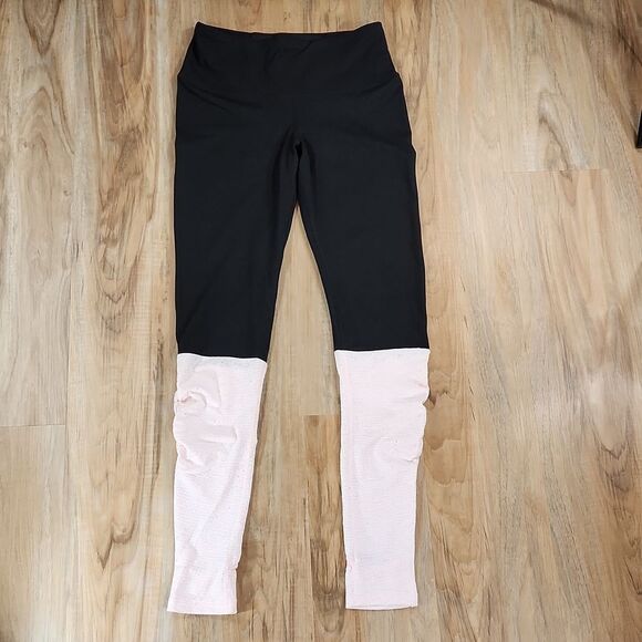 💜Studio by Capezio Black & Pink High Waist Anastasia Stirrup Pants Small - Picture 3 of 12